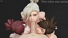 Mercy's anime pussy gets licked in Overwatch PMV Fireflies