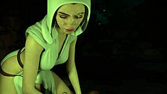 3D Hentai Princess Leia Handjob