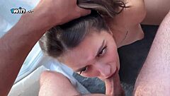 Step Sister Catches Brother Jerking Off, Gets Rough Fuck Face.