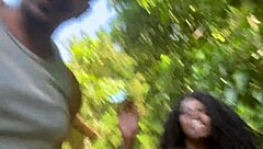 Friends Take Hot Black Girl To Waterfall For Wild Fucking!