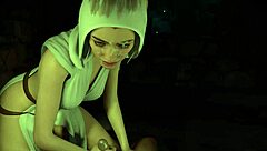 3D Hentai Princess Leia Handjob