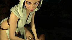 3D animated Princess Leia Organa gives a handjob and more in this Star Wars Hentai