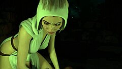 3D Hentai Princess Leia Handjob