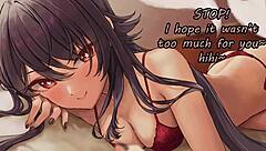 Anime feet joi features hu tao femdom edging humiliation with jerk off instructions.
