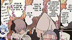 handsome futanari monster lady battles good-looker novice magical girl in anime game