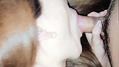 Japanese mature woman spreads panties for big cock blowjob worship