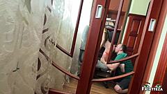 stepson helps stepmom fix her computer after a quick session