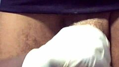 Ebony stepdaughter interacts with white stepdad in part two, fully in red.