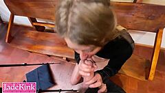 Is the perverted priest blackmailing that married girl into rough submission?