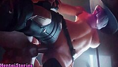 Hot scene of mutual masturbation with a big dick and a seductive muse