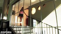 Sensual brunette milf with natural tits enjoys intimate moments with partner