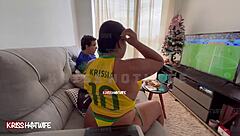 wow, i was a slutty whore flashing tits during brazil game!