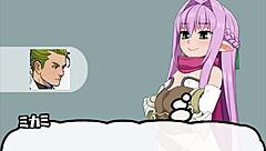 More anime-style action with watermelon elf heroes in a hentai game