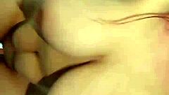 two friends cum on girlfriend's oiled ass in a row