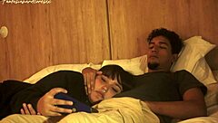 My step-sister nearly gets caught while giving me deepthroat