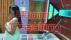 Chubby Mexican babe Esther shows off her huge ass in doggy style from another angle.