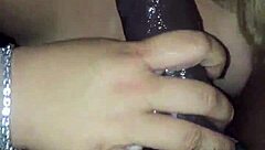 Blonde BBW performs sloppy blowjob on big black cock