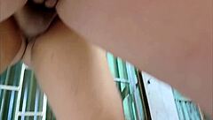 Skinny Blonde Waitress Subtly Licks Tight Pussy After Work