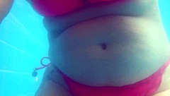 Married Brunette Gets Underwater Pool Fuck From Cuckold's Permission With Big Ass And Shaved Pussy