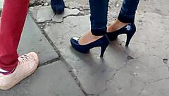 Beautiful woman in high heels and sexy shoes
