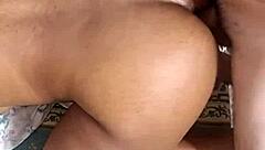 Ebony Brunette's Big Ass Shakes During Cheap Anal Fuck