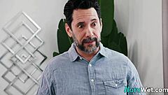 Blonde teen rides dick