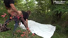 Beautiful amateur wife enjoys anal sex in nature