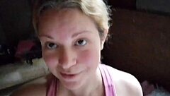 Blonde mel masturbates on webcam video call