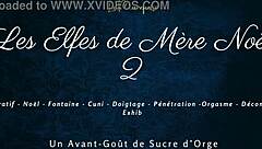 Les Elfes de Mère Noël 2 with French dirty talk and squirting action
