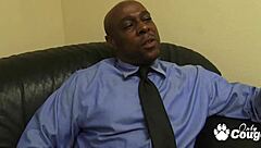 Nikki sexxx, the horny secretary has a threesome with two black men at work