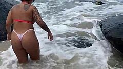 African and amateur couple’s beach sex scene with real ass action