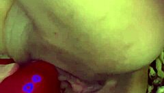 Vibrator Teases Juicy Pussy Lips