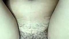 Skinny young latina masturbates hairy pussy riding secretly until creamy cum