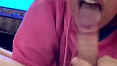 Watch Her Swallow That Hoodie Cumshot Deep In Her Wet Mouth!