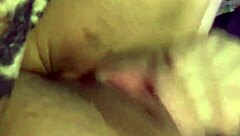 Close up of a puffy pussy lip masturbation scene with a happy ending