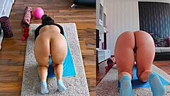 get fit and frisky with dual cam naked yoga spreading