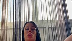 Busty brunette's solo sessions with vibrator and dildo