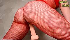 Sexy MILF enjoys solo play with a big black cock