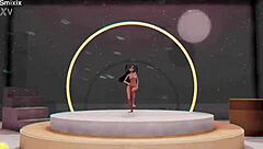 Yuuka from Blue Archive strips and dances intensely in hentai 3D