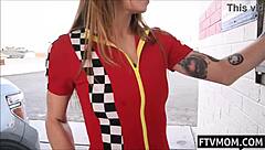 Hot MILF Avery flashes in public