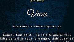 vore gives french joi with giantess instructions