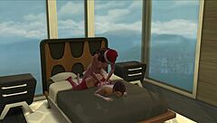 Christmas Morning Lesbian Shemale Fuck Session