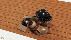 Deepthroat Blowjob Game in Roblox Porn Scene