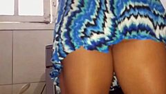 Latina housewife casually sucks dick in kitchen before chores