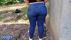 Curvy Blonde Shakes Huge Ass In Forest