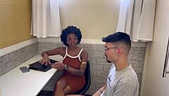 Fucking the gym receptionist bareback with big cock