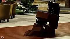 Deepthroat Blowjob Game in Roblox Porn Scene