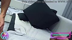 Shameless cuckolding wife getting fucked by bull in front of hubby