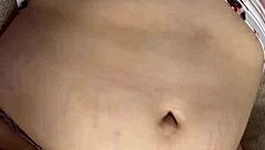 pov raw bareback sex with chubby milf stepmom, cum inside her shaved pussy