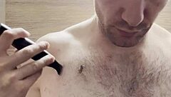 Gym rat's pre-photoshoot routine: hair removal and posing